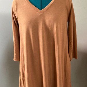 New caramel tunic w/ side-pockets